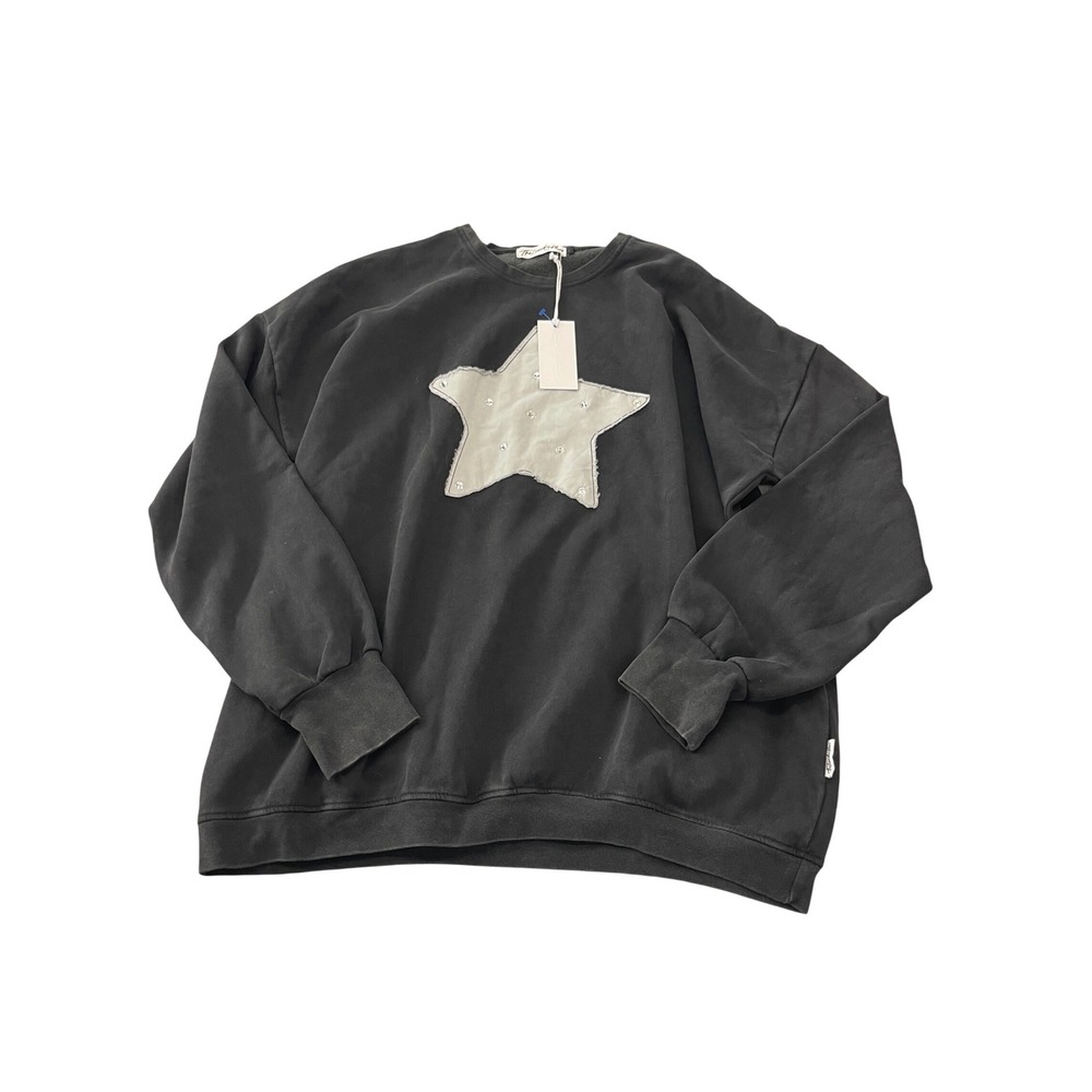 The Laundry Room Oversized Star Rhinestone Sweatshirt Crewneck Pullover L I07